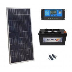 Kit solar Placa 180w Bateria 125ah Regulador 20a