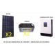 Kit solar 2x Placa 150w Bateria 250ah Regulador 30a inversor 600w