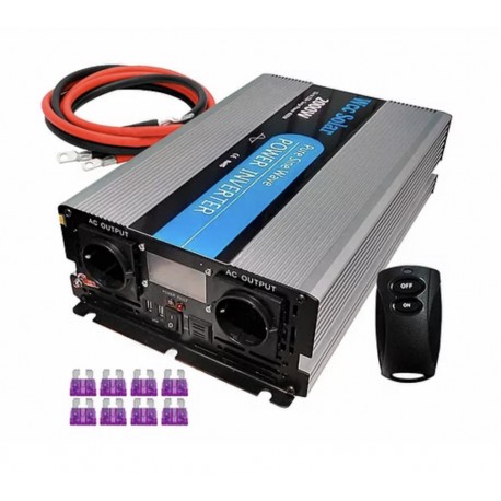 Inversor solar 2000w 12v Onda pura con Mando