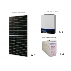 Kit solar 14400w/8400w Diarios con 4 Baterías AGM